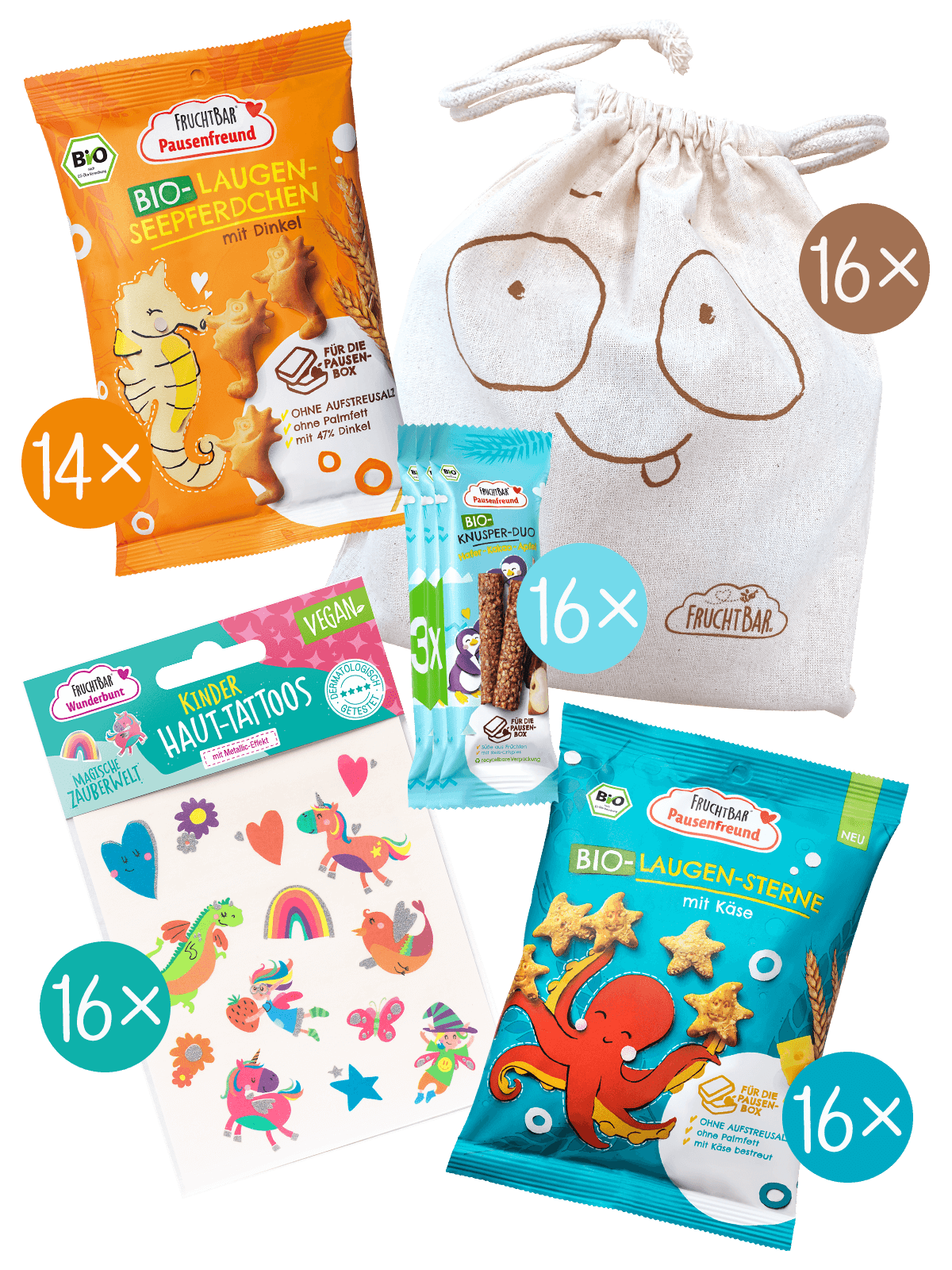 Bio Snack Set Unterwasserwelt - Maxi- FruchtBar - 5er Vorratspack - Vorderseite