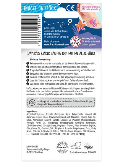 Kinder Haut-Tattoos - Abenteuerliche Unterwasserwelt