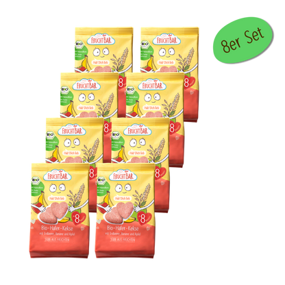 Bio Hafer Kekse - FruchtBar - 8er Vorratspack - Vorderseite