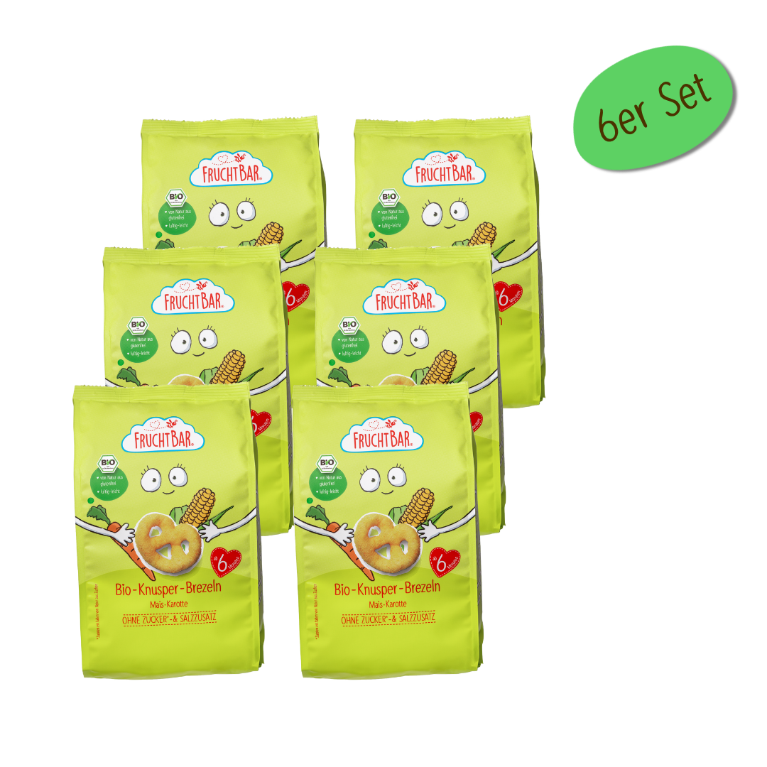 Bio Knusper Brezeln - FruchtBar - 6er Vorratspack - Vorderseite