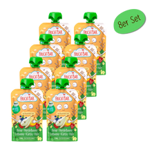 Bio Quetschie Birne, Heidelbeere, Erdbeere, Kürbis, Hafer - FruchtBar - 8er Vorratspack - Vorderseite
