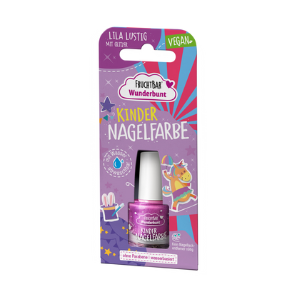 Kinder Nagelfarbe 'Lila Lustig mit Glitzer'