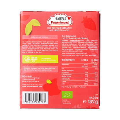 Bio Frucht Tasche Dinkel, Erdbeere, Apfel