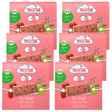 Bio Riegel Erdbeere, Apfel, Hafer - FruchtBar - 6er Vorratspack - Vorderseite