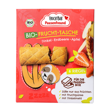 Bio Frucht Tasche Dinkel, Erdbeere, Apfel Vorderseite