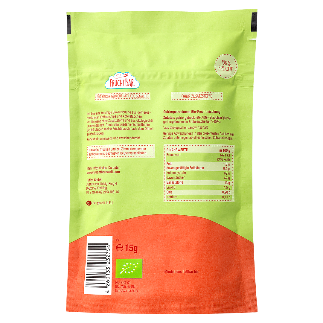 Bio Knusper Früchte Apfel-Erdbeere - Rückseite
