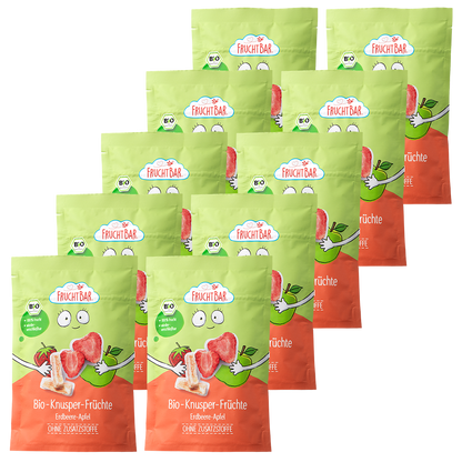 Bio Knusper Früchte Apfel-Erdbeere - 10er Pack