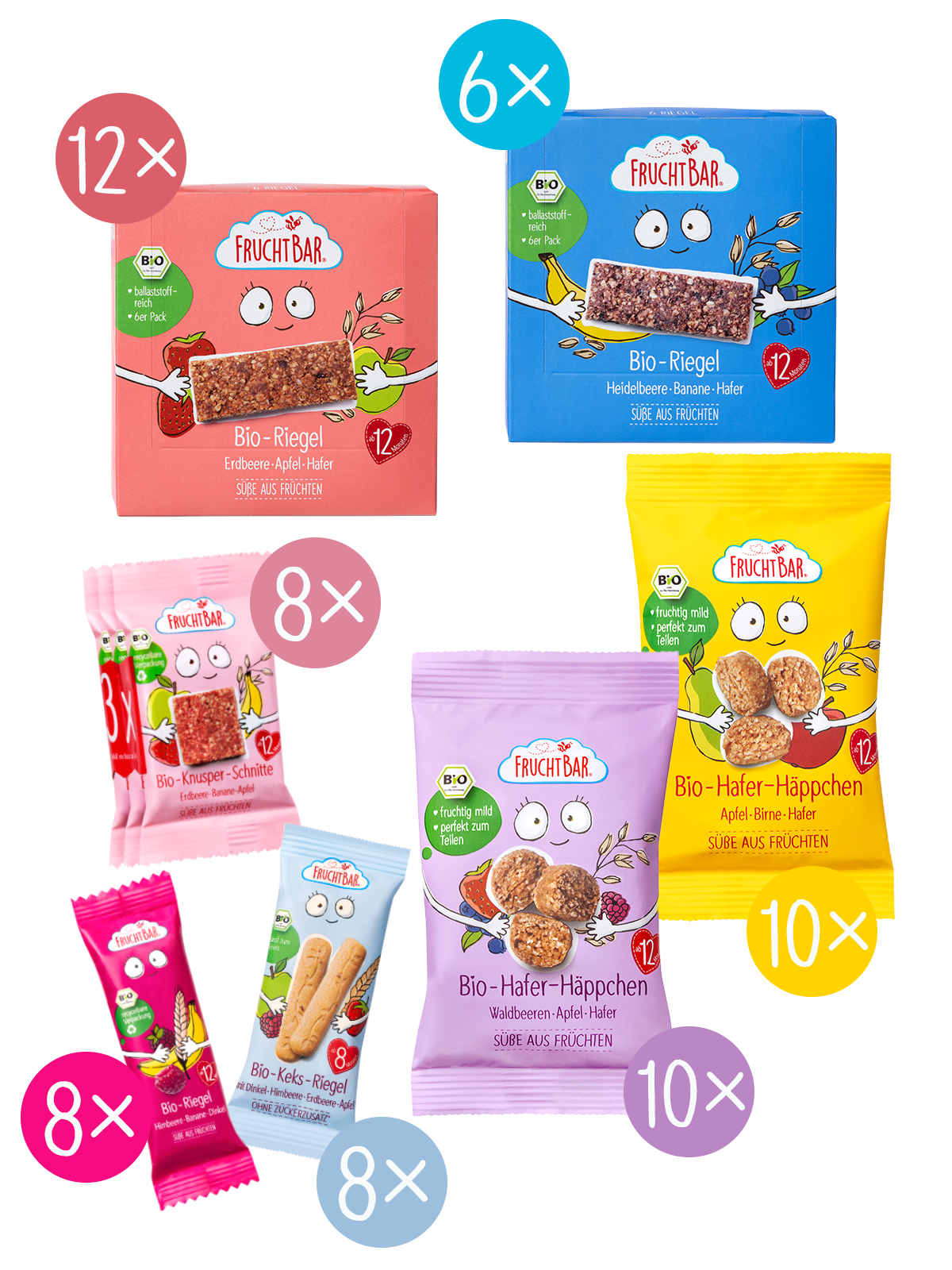 7 verschiedene FruchtBar Riegel für dein Geschäft