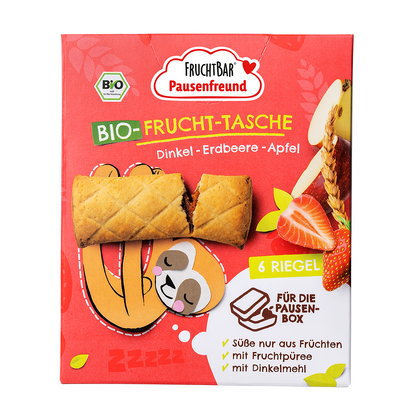 Bio Fruchttasche Erdbeere, Dinkel, Apfel 