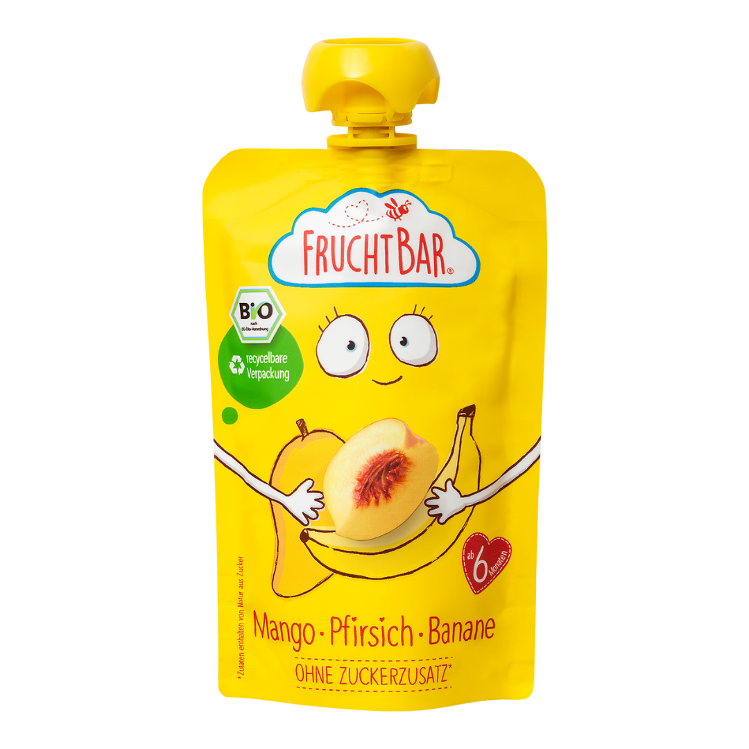 Bio Quetschie Mango, Pfirsich, Banane