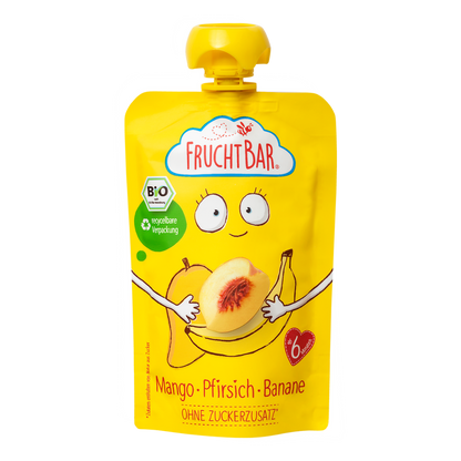 Bio Quetschie Mango, Pfirsich, Banane