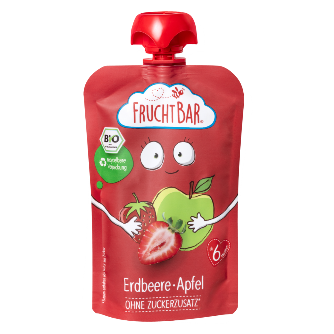 Bio Quetschie Erdbeere, Apfel
