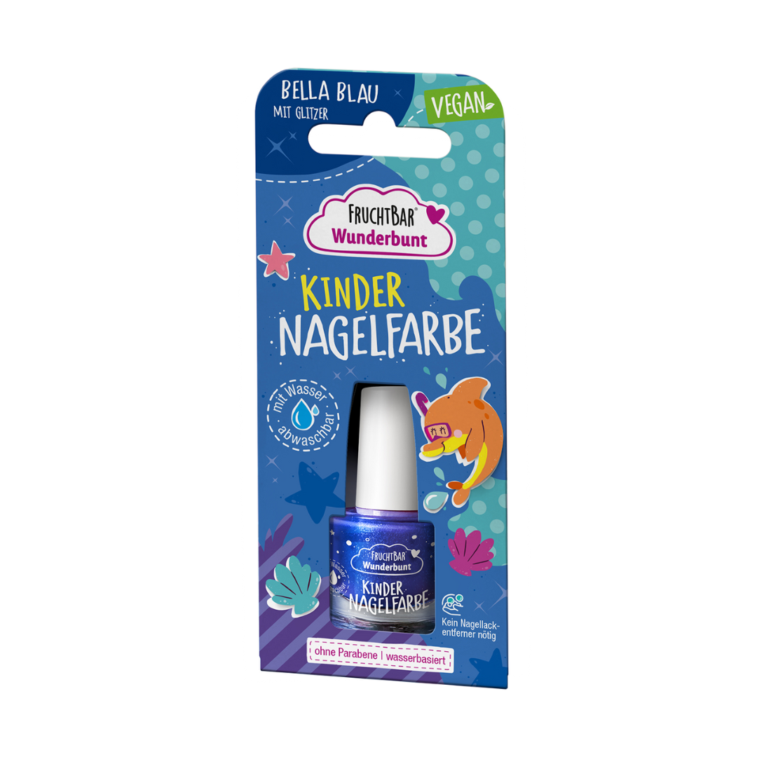 Nagelfarbe Bella Blau mit Glitzer 