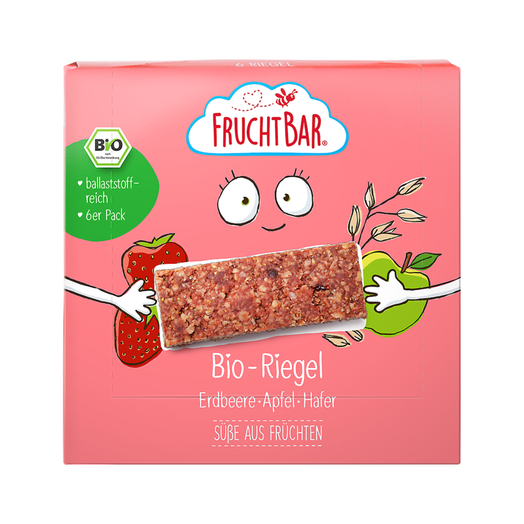 Bio Riegel Erdbeere, Apfel, Hafer